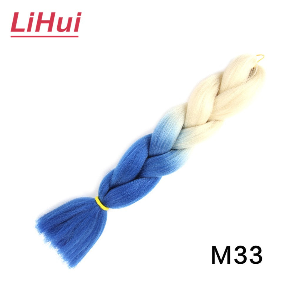 Cabelo Sintético Trança Jumbo 24 Polegadas Ombre Jumbo Extensão de Cabelo para Mulheres Tranças DIY Roxo Rosa Amarelo Cinza Lihu