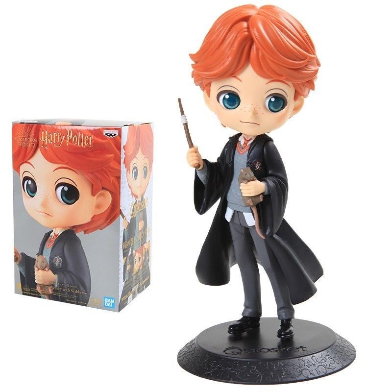 14cm Original Bandai Q Posket Harry Potter Series Versão Personagem Draco Malfoy Hermione Action Figure Anime Colecionável Bonecas Infantis