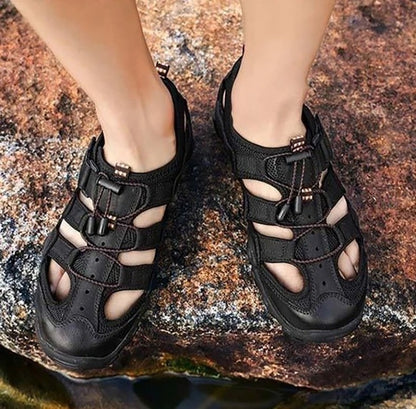 New Summer Mens  Sandals Genuine Leather Antiskid Breathable Outdoor Sandalias Trekking Casual Beach Shoe Male Loafers Big Size