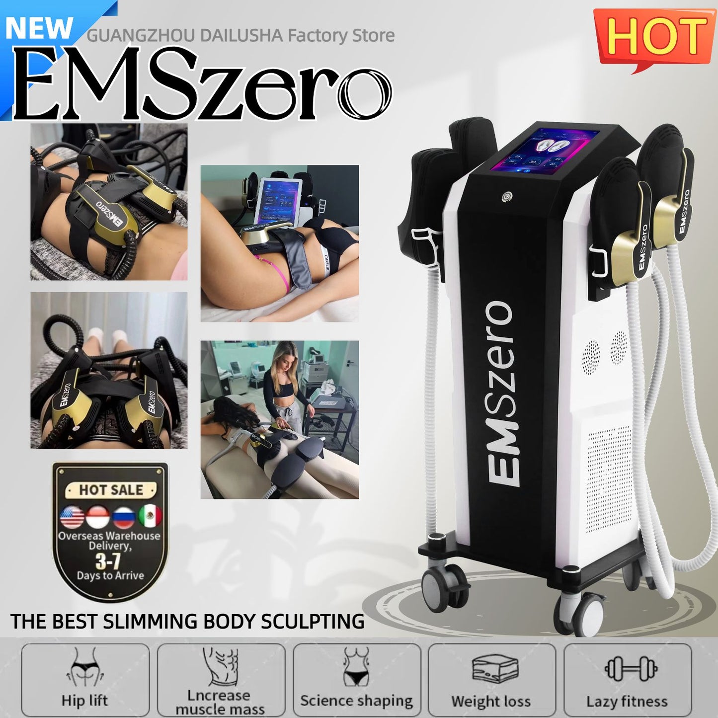 EMSzero HIEMT RF High Intensity Vibration Pulse Electronic Body Shaping Massage Muscle Massage