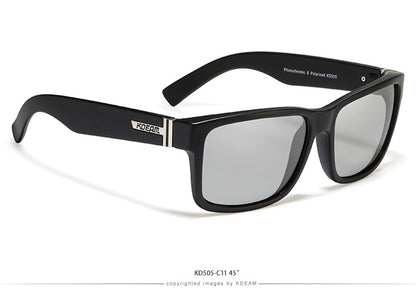 KDEAM Revamp Of Sport Men Sunglasses Polarized Shockingly Colors Sun Glasses Outdoor Driving Photochromic Sunglass With Box