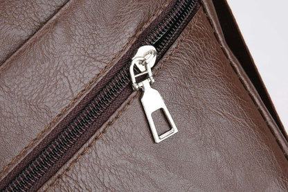 Men‘s PU Shoulder Bag Messenger Bag Casual Waterproof Nylon Zipper Pocket Handbag Fashion Tote Travel Male Crossbody Bags