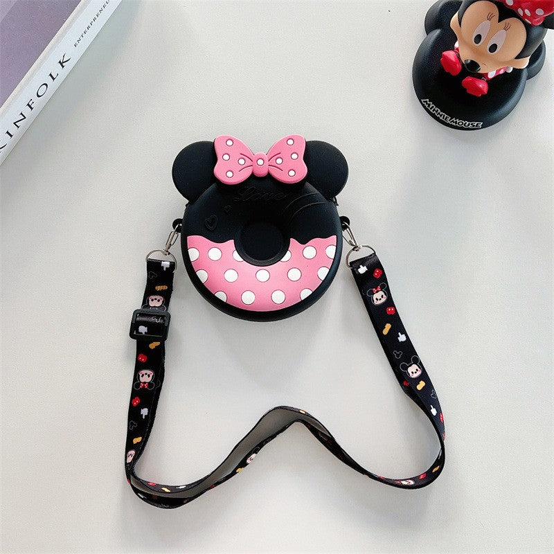 Disney Shoulder Bag Mickey Mouse Cartoon Anime Minnie Mickey Silicone Pocket Pack Crossbody Coin Bag Children's Backpack Gifts