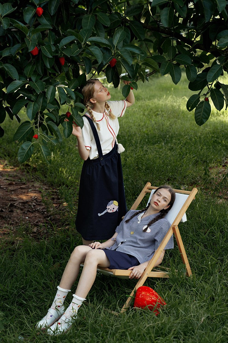 Fall Spring Original Indie Chic Design Harajuku Women Suspender Skirt Straps Dress Mid-calf Length A-line Spaghetti Strap Dress