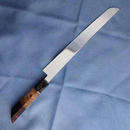 Faca de Sashimi Fio Único Sakimaru Cutelo de Chef Tynny para Fatiar Sushi Presunto Lâmina de Aço 10Cr15MoV Facas de Cozinha Feitas à Mão Messer