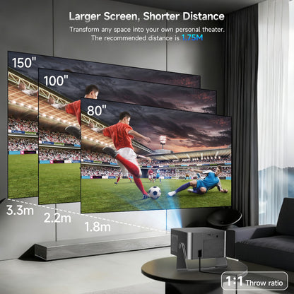 Projetor Magcubic HY350MAX GT 900 ANSI com Google TV, projetor nativo 1080p, foco automático, portátil, Android, home theater