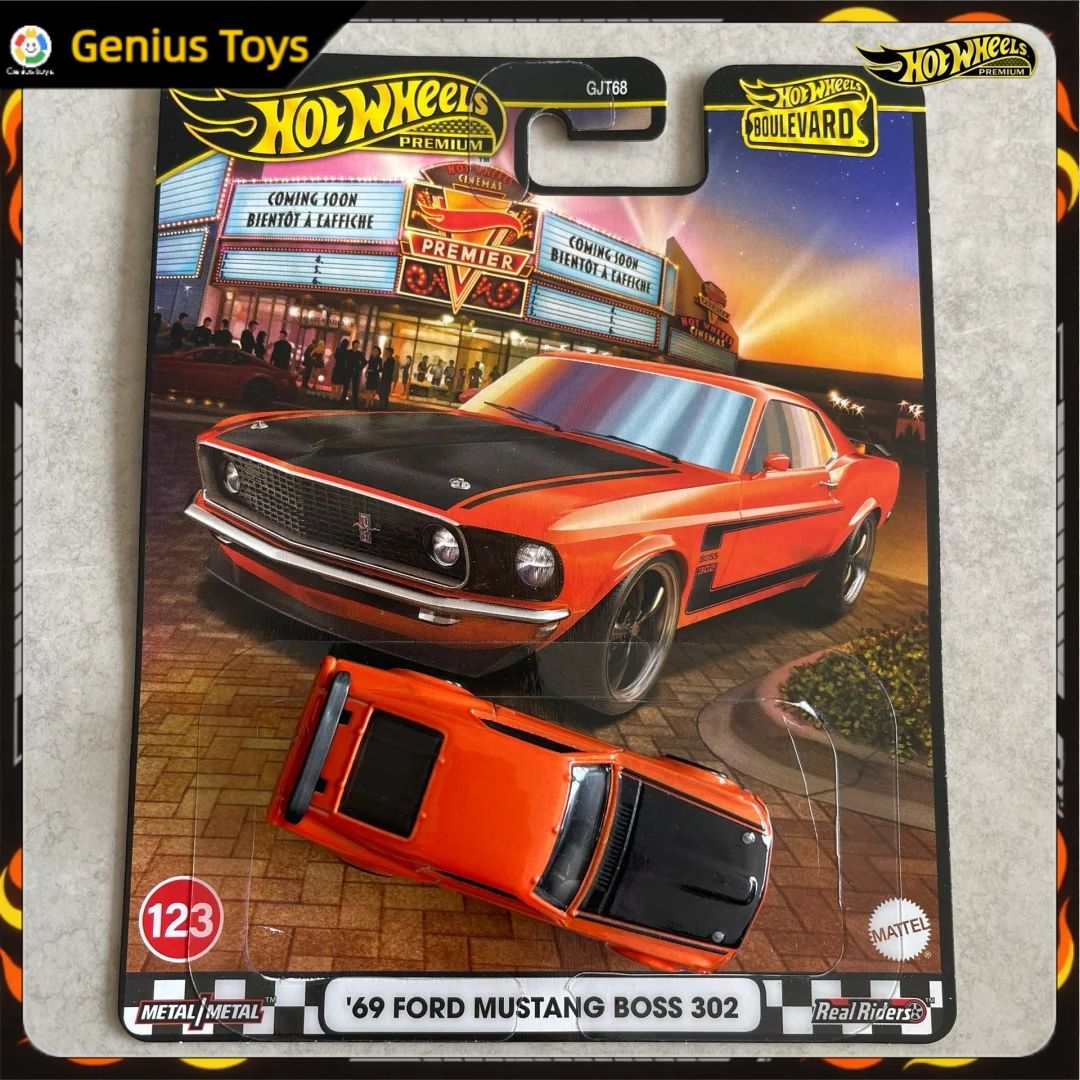 Hot Wheels Premium Boulevard 1:64 Die-Cast 69 Ford Mustang Boss 302 Collectible Alloy Vehicle Model Car Toy Gift for Adults Fans