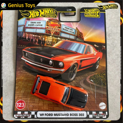 Hot Wheels Premium Boulevard 1:64 Die-Cast 69 Ford Mustang Boss 302 Collectible Alloy Vehicle Model Car Toy Gift for Adults Fans