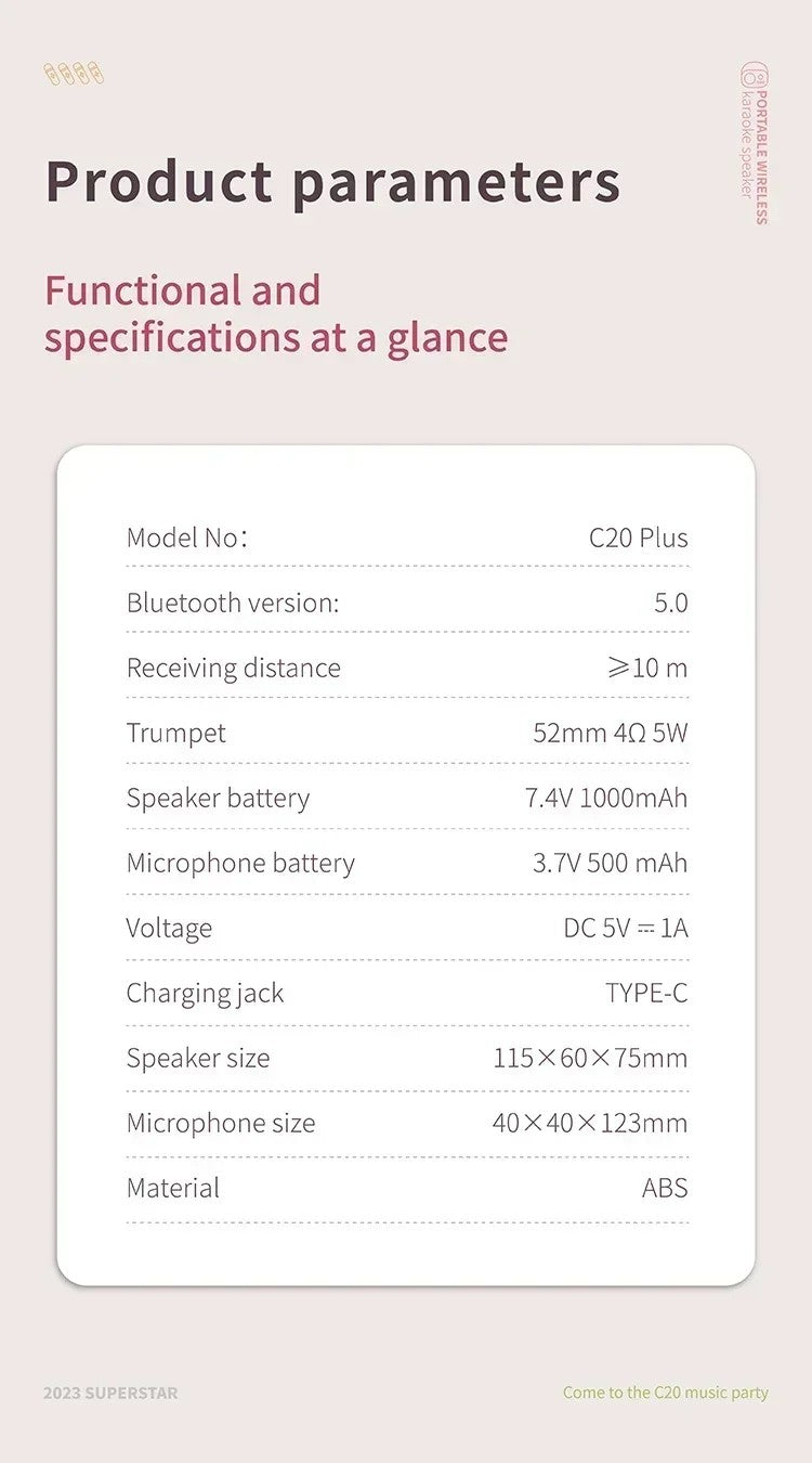 Karaoke Portable Wireless Bluetooth Speaker With Microphone Machine Radio FM Caixa De Som Mini Sound Box Music Small Column Mp3