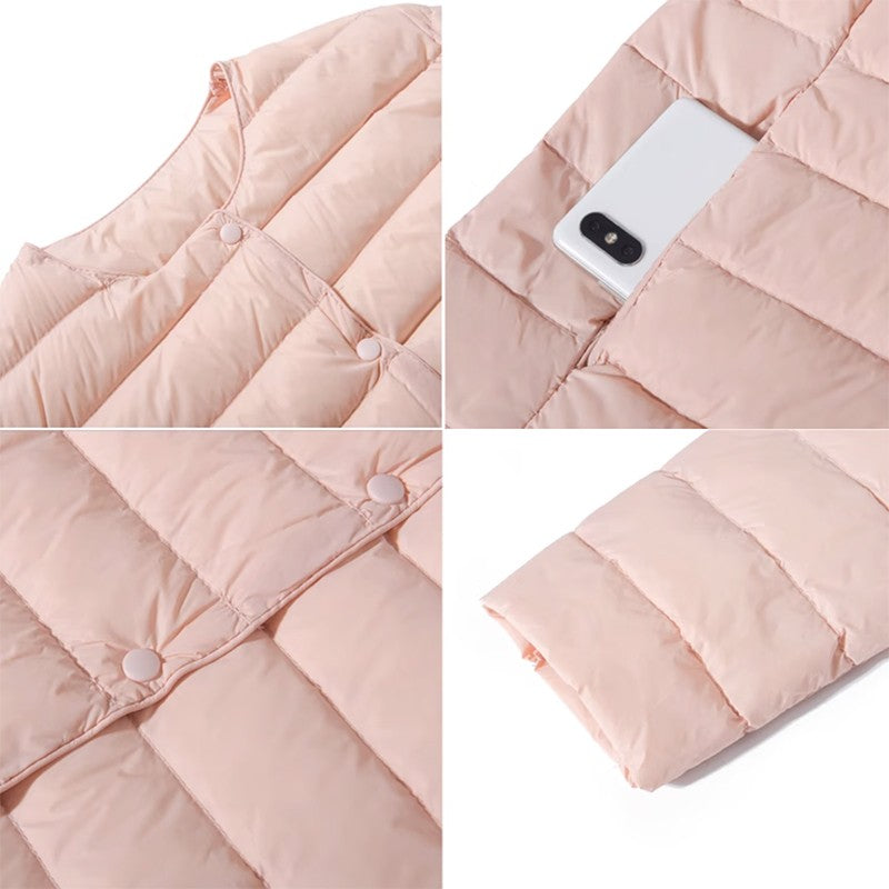 12 Colors Women Long Sleeves 90% White Duck Down Female Slim Warm Inner Ultra Lightweight Packable Ski Jacket Down Liner Jackets