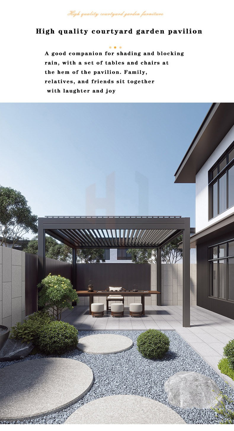 Outdoor Garden Gazebo Sun Room Waterproof Aluminum Pavillion 4x3 3x6 Electric Metal Louvred Pergola Bioclimatica roof Customized