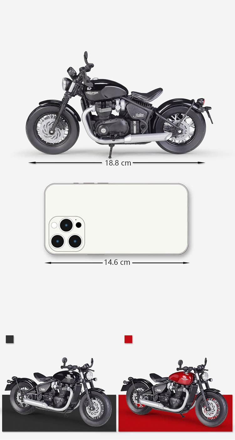 WELLY 1:12 Triumph Bonneville Bobber Miniatura de Liga de Motocicleta de Brinquedo Simulação de Brinquedo de Metal Fundido de Motocicleta para Crianças