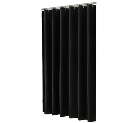 Cortinas de Chuveiro Pretas Modernas Tecido Impermeável Cor Sólida Cortinas de Banho Para Banheiro Banheira Grande Cobertura de Banho Larga Com Gancho