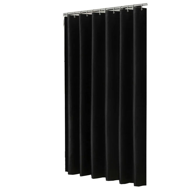 Cortinas de Chuveiro Pretas Modernas Tecido Impermeável Cor Sólida Cortinas de Banho Para Banheiro Banheira Grande Cobertura de Banho Larga Com Gancho