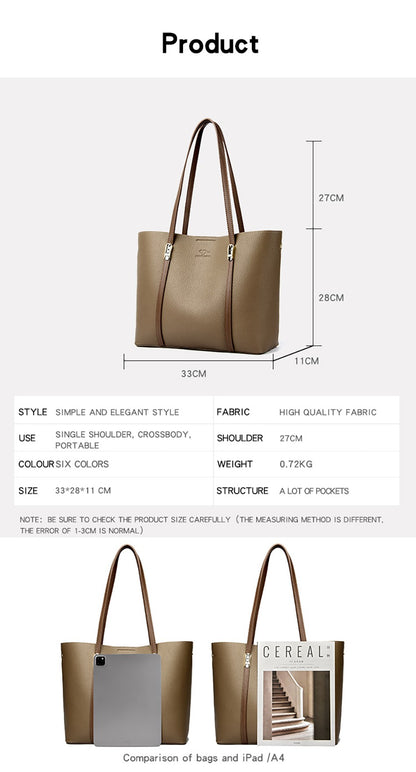 New autumn Single Shoulder Large Capacity Messenger Droadband Female Solid Color Handbag Luxury Ladies Bucket PU Shoulder Bag