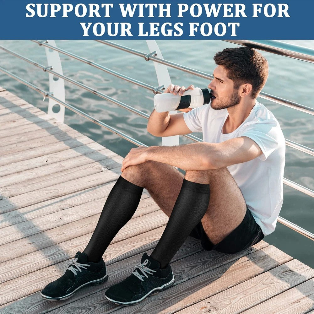 1Pair Copper Fiber Compression Socks Men's Women's Outdoor Sports Socks Happy Interesting Nylon Varicose Veins Diabetes Fitness