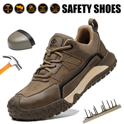 Men Safety Boots Indestructible Shoes Sneakers Steel Toe Protective Boots Anti-smash Anti-puncture Work Safety Shoes Anti-slip