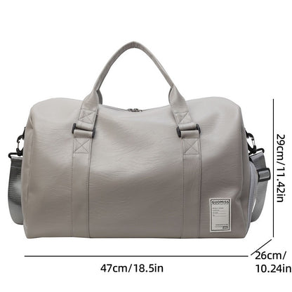 PU Travel Duffel Bag Waterproof Luggage Handbag with Shoes Pocket Weekender Overnight Daypack Dry Wet Sports Shoulder Tote Pack