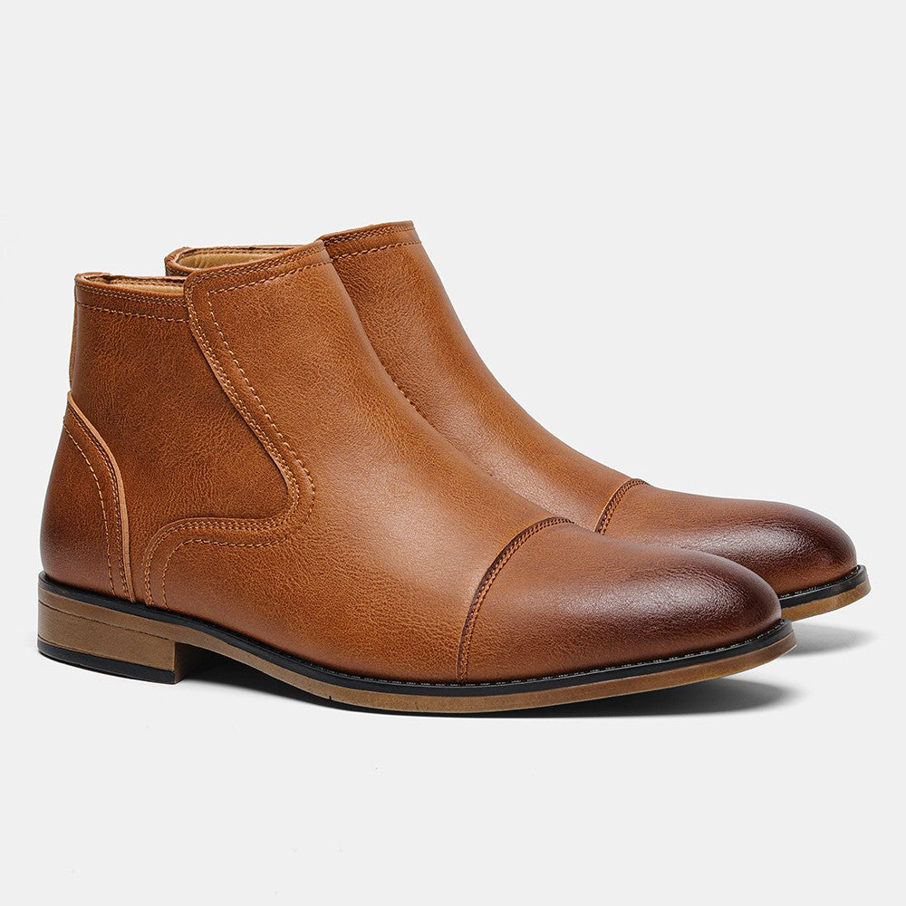 Botas Masculinas Confortáveis Moda 2025 Botas de Couro de Marca