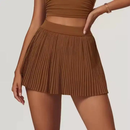 Women's fashion 2-in-1 golf tennis skirt pleated fitness suit with inner pocket, women's sexy style