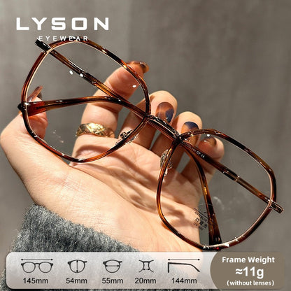 LYSON New Fashion Large Polygonal Women Reading Glasses Anti Blue Light Progressive Prescription Glasses Myopia Optical Eyewear