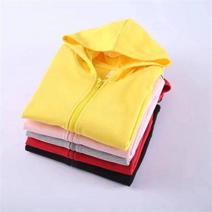 Children tops Zipper style Hoodies Coat Boy black Girls Pink Age 3-12 Kids Sweatshirt festival festival gifts Solid color
