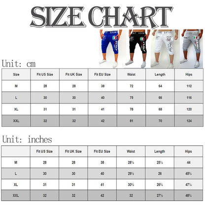Men's Athletic Shorts Sweat Shorts Capri Pants Drawstring Print Letter Sports Outdoor Weekend Streetwear Stylish Sweatpants Male