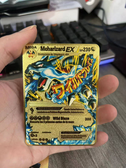 Cartas Pokémon Espanhol Cartas Metálicas Pokémon Cartas de Ferro Pokémon Mewtwo Pikachu Gx Charizard Vmax Cartas Pokémon Vmax