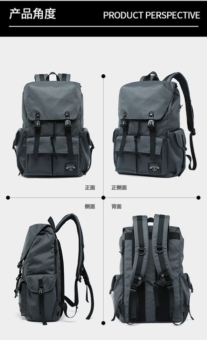 Mochila Masculina Impermeável de Grande Capacidade com Cordão para Homens Oxford Durável Viagem Faculdade Aluno Notebook Escola Livros