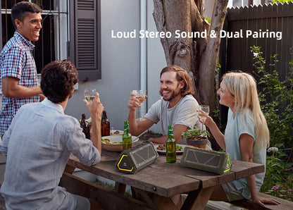 Caixa de som Bluetooth MLOVE P3 para ambientes externos, potência de saída de 40W, Bluetooth 5.3, som estéreo, à prova d'água IPX7, cartão Micro SD, luz RGB