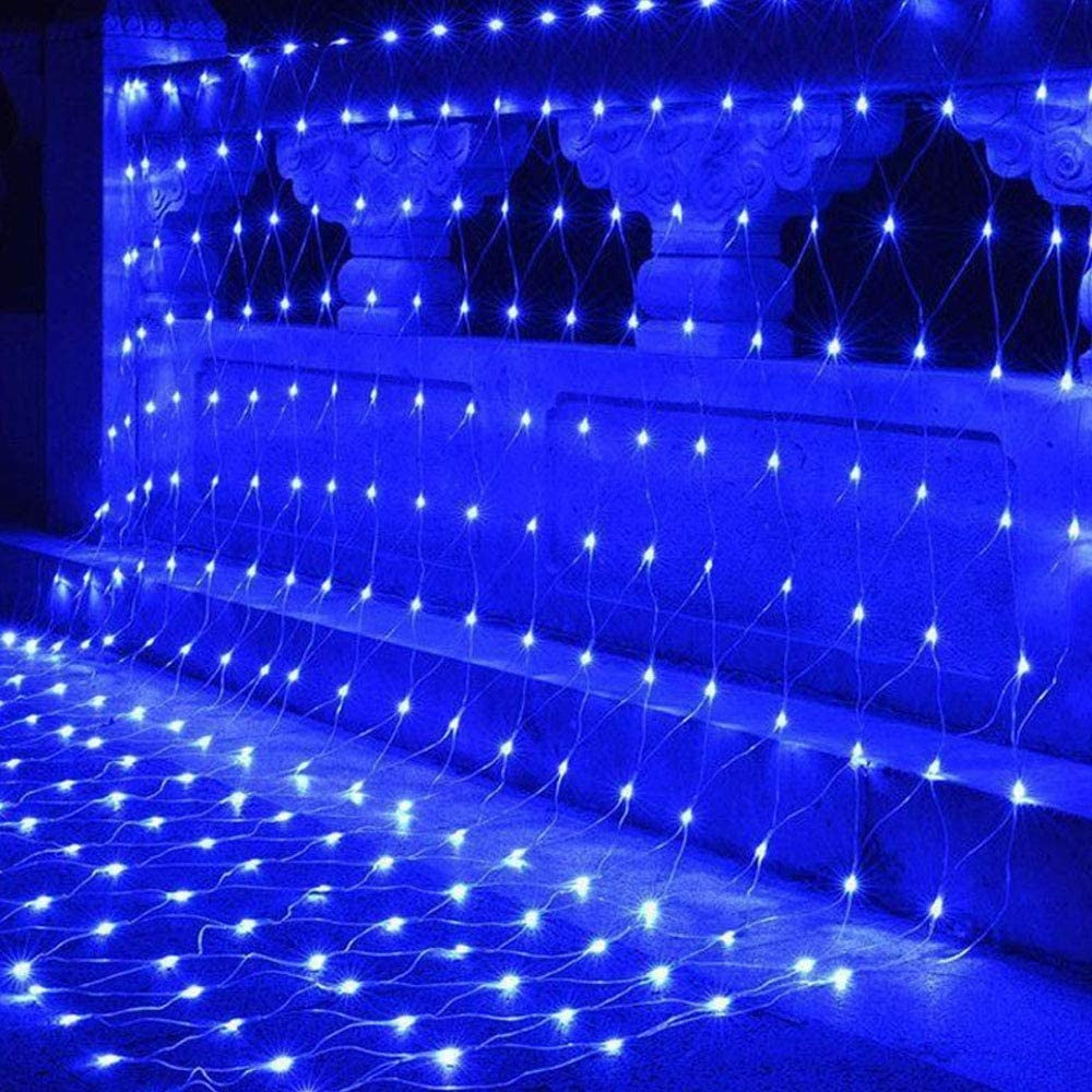 LED Mesh String Lights, 3mX2m String Lights with 8 Modes, European Plug Christmas Outdoor Lights Mesh Fairy Light Garland