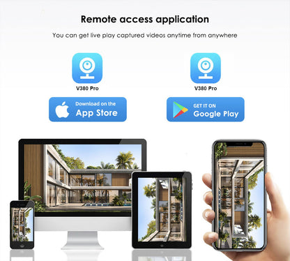 WiFi Solar Camera Three Lenses Outdoor 15MP 8K HD Low Power Battery IP Camera PIR Night Vision V380 Pro CCTV Security Protection