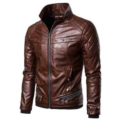 New Winter Fleece Motorcycle Leather Jacket Men Turn Down Fur Collar Slim Fit Warm PU Bomber Jackets Coats Mens Moto Biker Coat