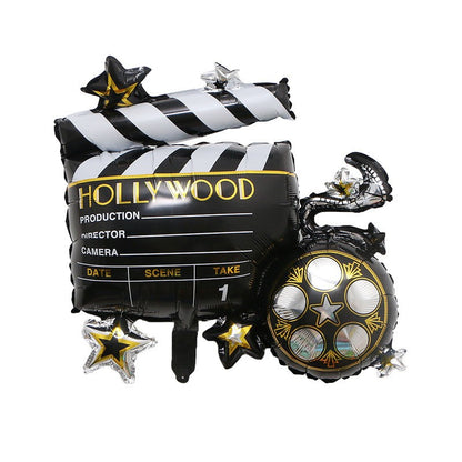 2Pcs Cinema Festival Theme Aluminum Film Balloons for Movie Night Birthday Photo Props Party Decoration