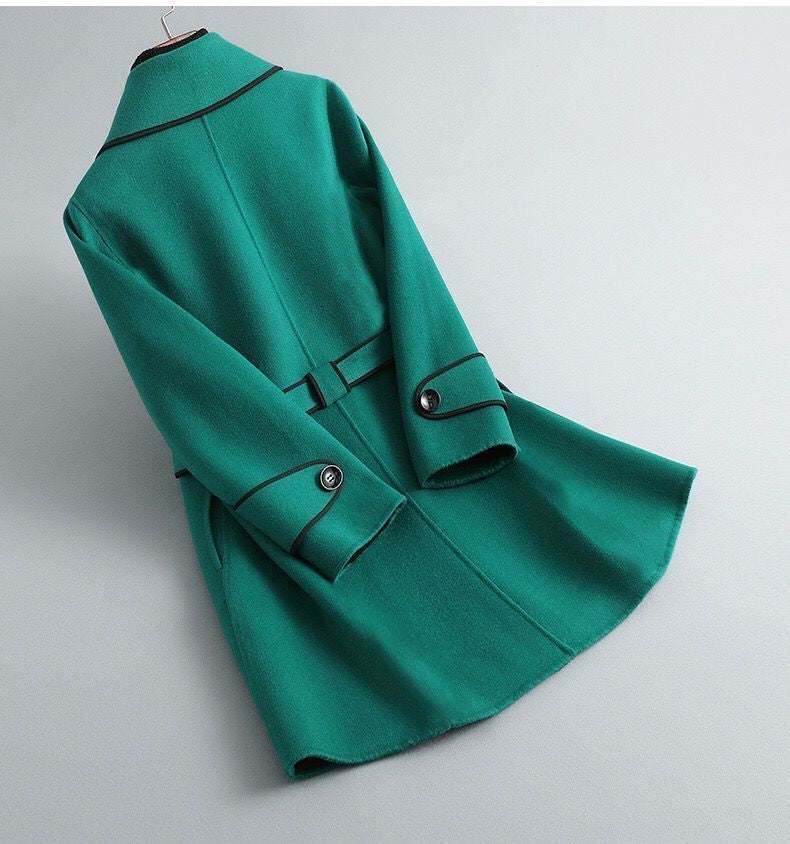 Women's Autumn Winter New Fashionable Style Loose Warm Wool Coat Mid-length