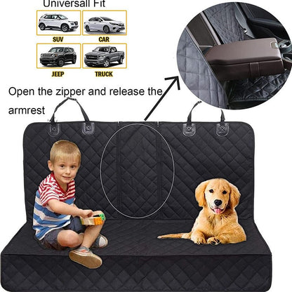 Capa para Banco de Carro para Cães à Prova D'Água Protetor de Assento Traseiro Antiderrapante Universal para Transporte Seguro de Cães em Passeios