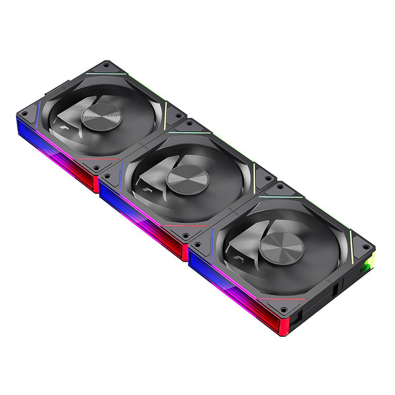 TEUCER JM-5 Case Fan 120mm 5V 3Pin ARGB Mirror Light Effect Cooling Fan PWM 800 to 2000RPM CD Texture Water Cooling Radiator Fan