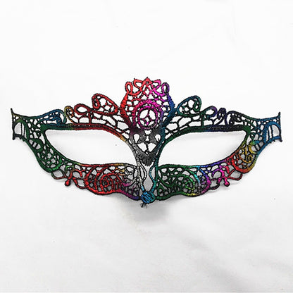 Women Sexy Hollow Lace Masquerade Gold Black Face Mask Princess Party Cosplay Prom Props Costume Nightclub Queen Eye Mask Exotic