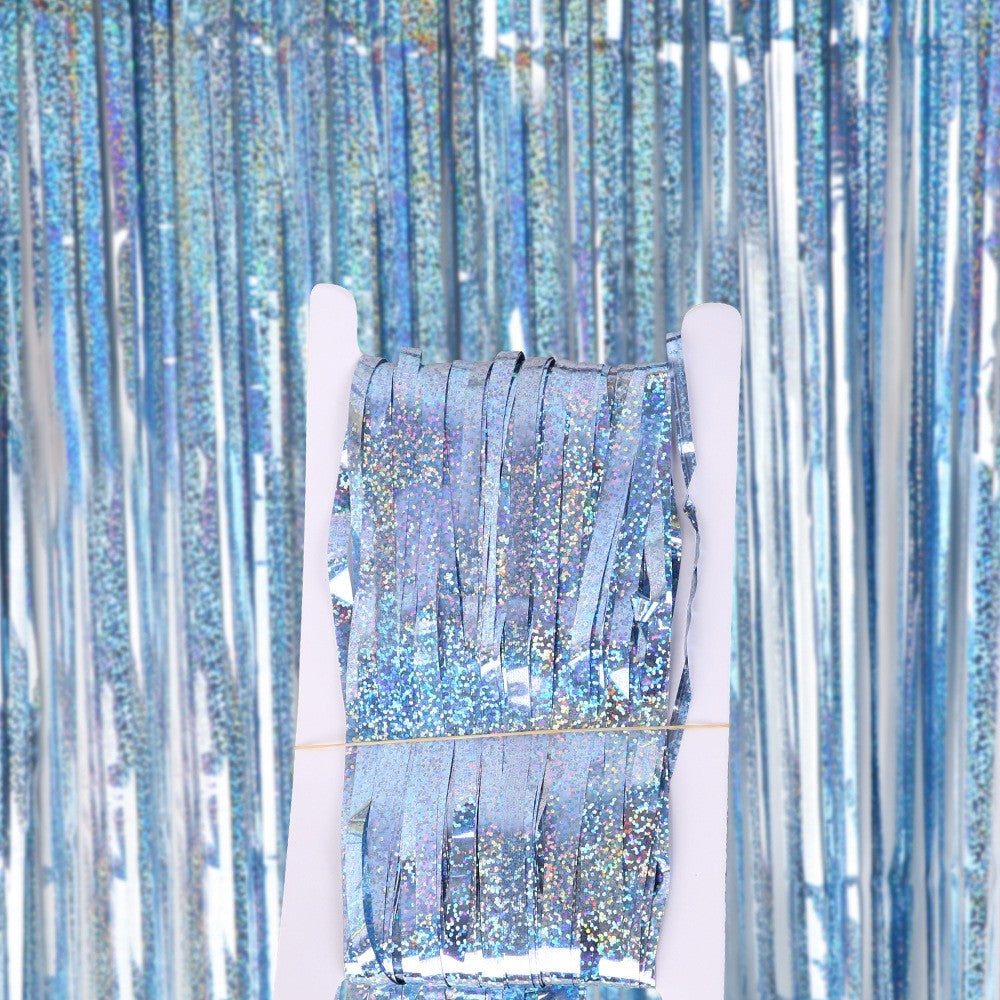 Metallic Tinsel Foil Fringe Curtains Photo Backdrop Glitter Streamers Foil Fringe Backdrop Curtain for Xmas Wedding Background
