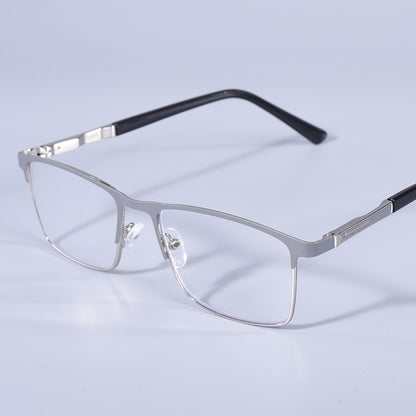 Anti Blue Light Men Reading Glasses Metal Full Frame Business Eyeglasses For Men Square Double Color Reading Eyewear +100+150