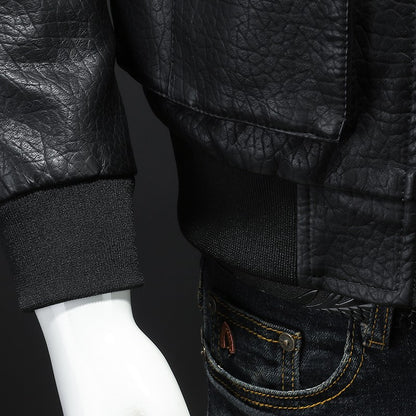 2024 New Men's Leather Coat Pilot Motorcycle Leather Coat Regular Thickened Large Leather Coats Embroidered Pocket Men Jacket