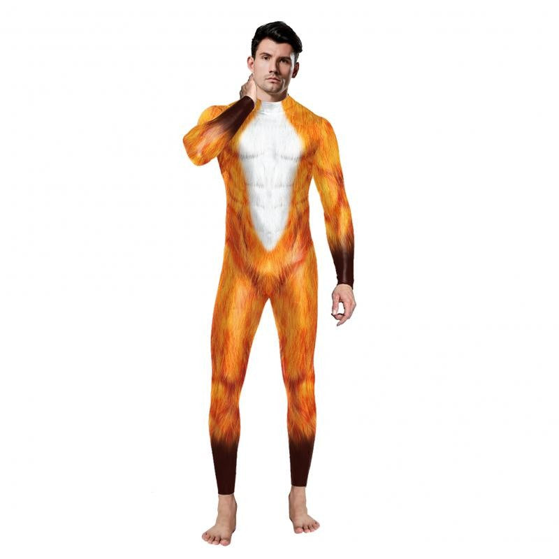 Halloween Animal Jumpsuit Snake Cosplay Costume Tiger Bodysuit Spandex Jumpsuit Party Carnival Stage Performance Dress Up