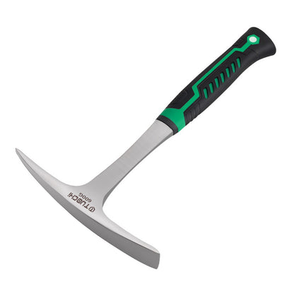 Martelo de exploração de mineração de pedra, martelo picareta de cabeça chata para acampamento, escalada, sobrevivência e aventura ao ar livre