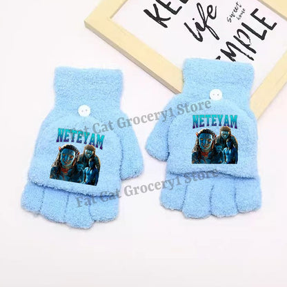 Luvas Avatar Fogo e Cinzas Disney para Menino Inverno com Capa Virada Luvas Crianças ao Ar Livre Quente Luva Fofa Acessórios de Roupa Infantil Presente