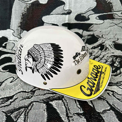 Capacete de beisebol Moto Retro Capacete de motocicleta Capacete de scooter Masculino e feminino Capacete de meio capacete de moda ao ar livre
