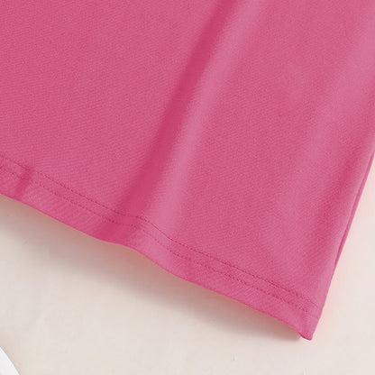 Girls Summer Thin Fashion Casual Dress Love Leopard Print Short Sleeve Round Neck Knitted Skirt Children's Minimalist Clothing