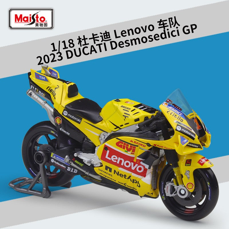 Maisto 1:18 Ducati Team 20º Aniversário 1# 23# Moto Gp Misano Livery Ducati Lenovo Liga Miniatura Modelo Diecast Brinquedos