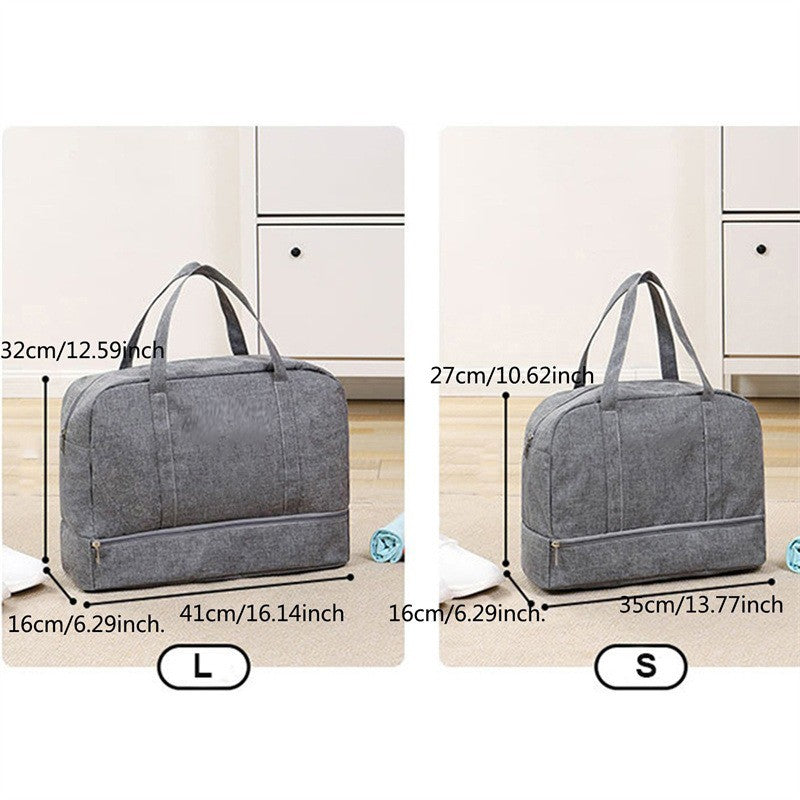 Large Capacity Fashion Travel Bag For Unisex Weekend Solid Color Handbag Wet And Dry Separation Travel Carry On Bags