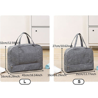 Large Capacity Fashion Travel Bag For Unisex Weekend Solid Color Handbag Wet And Dry Separation Travel Carry On Bags