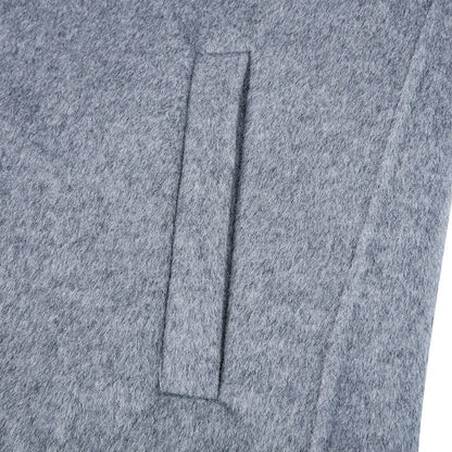 100% Wool Hand-Sewn Men's Coat Long Overcoats Boy Buttons Cardigan Long-style Woolen Coats Overcoat 2024 New